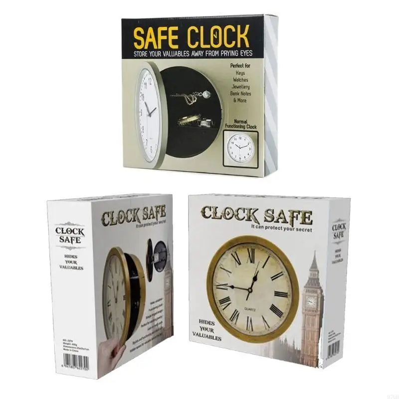 97QD Hiddens Safe Wall Clock Jewelry and Money Storage Box Practical Cash Container