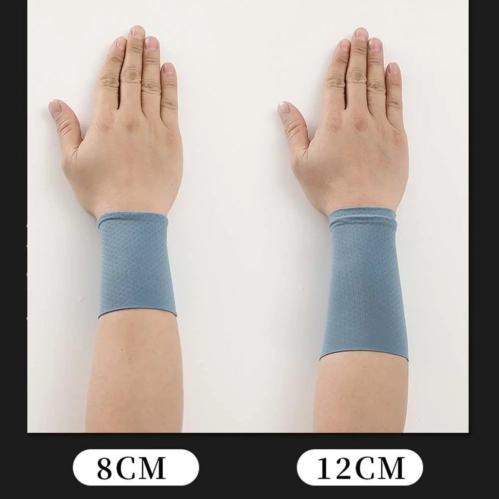 For Men Women Unisex Solid Color Elastic Wrist Cover Sports Wristband Ice Silk Sleeves Cycling Arm Sleeves Sunscreen Wrist