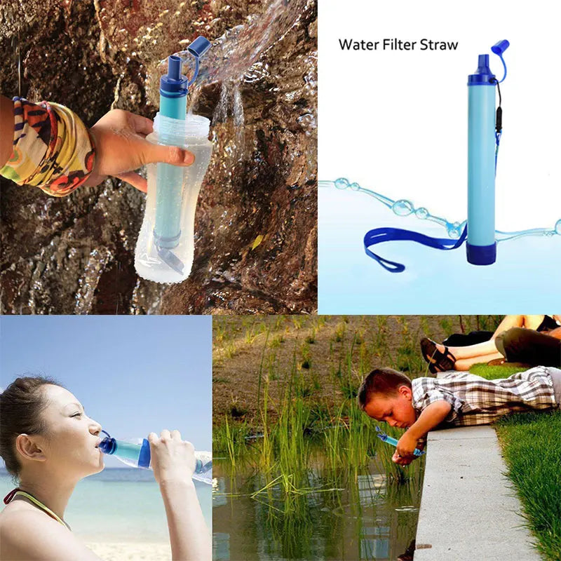 Outdoor Mini Water Filter Straw Camping Purification Portable Hiking Water Purifier for Survival or Emergency Supplies