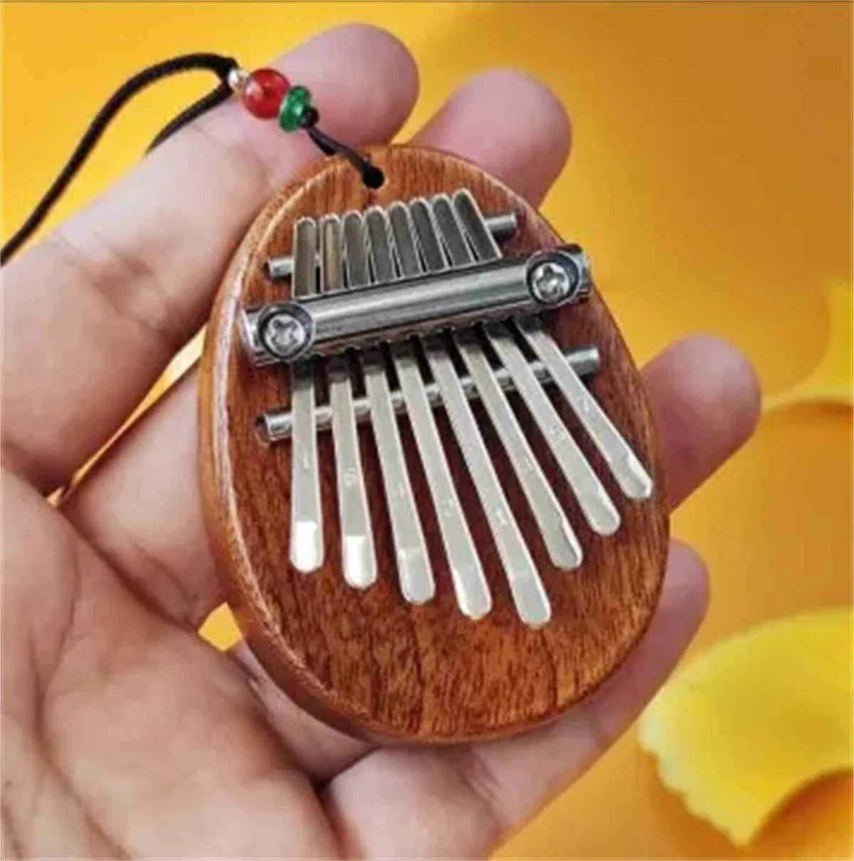 1Pcs Wood Mini Thumb Piano Musical Toys 8 Tones Portable Beginner Finger Piano