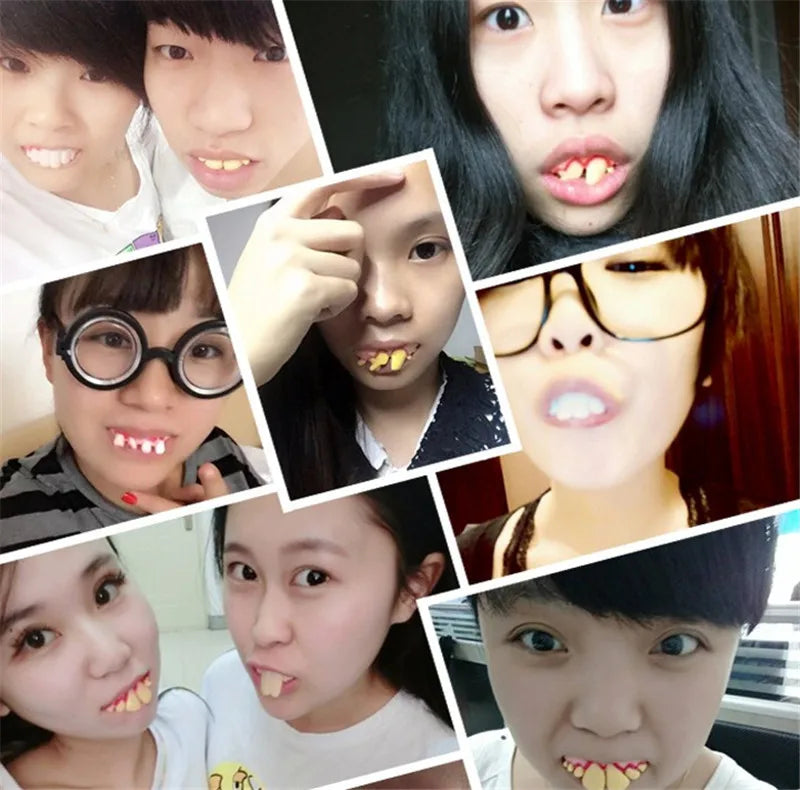 5 pcs Halloween Decoration Funny Joke Tooth C Rotten Teeth Party Bags Fancy Dress Creative Prank Horror Toys Funny Gadgets