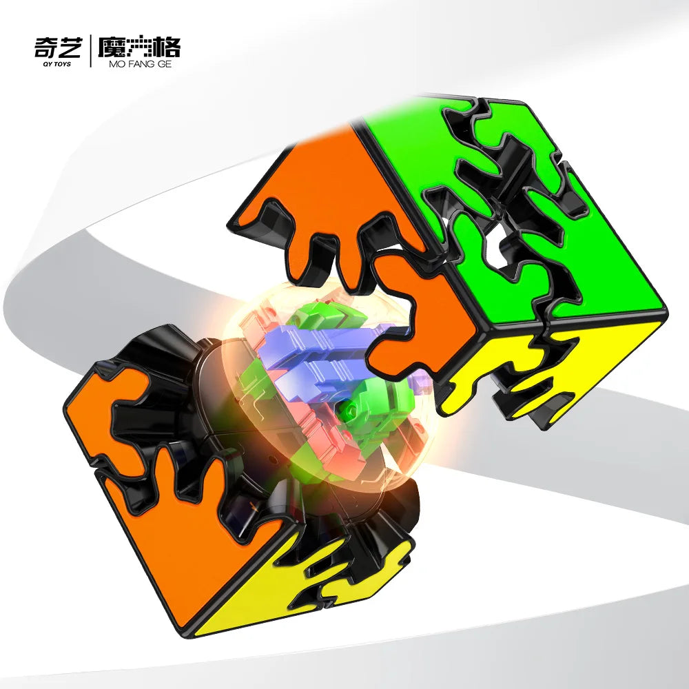QIYI Gear Shift Cube 2X2 Magic Speed Cube Stickerless Professional Fidget Toys QiYi 2X2 Gear Shift Ball