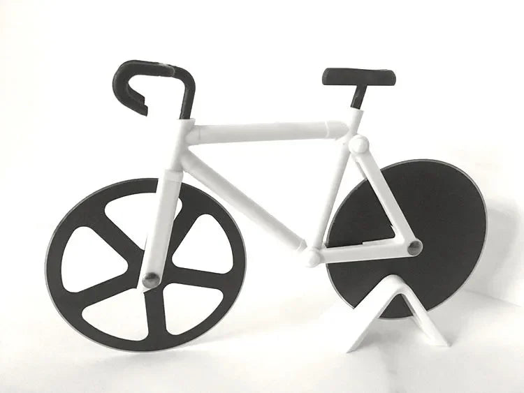 Creative Dual Pizza Cutter Stainless Steel Bike Wheel Rolling Slicers Cutting Knife Non-stick Pizza Cake Hob Kitchen OK 0991