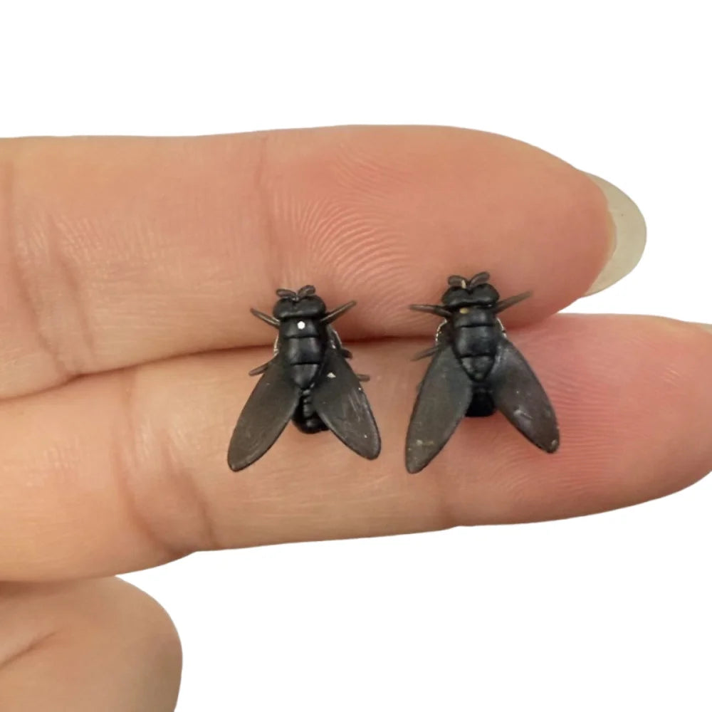 Fashion Creative Flies Studs Earrings Prank Simulation Mini Fly Earrings Realistic Funny Mosquito Ear Stud Popular Accessories