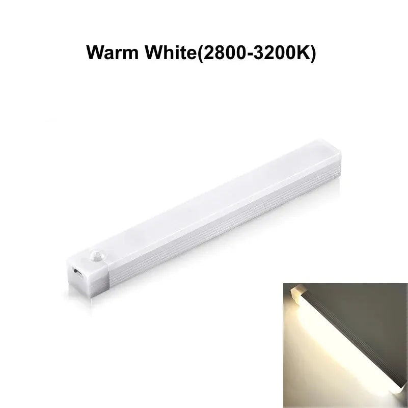 Cabinet Light USB Rechargeable Motion Sensor LED Bar Light Induction Night Light Portable for Kitchen Bedside Wardrobe Closet