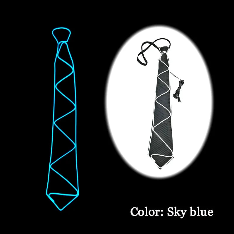 New Style Light Up Neon Bowtie EL Wire LED Necktie Glowing Luminous Bar Party Tie Christmas Decor Rave Costume Accessories