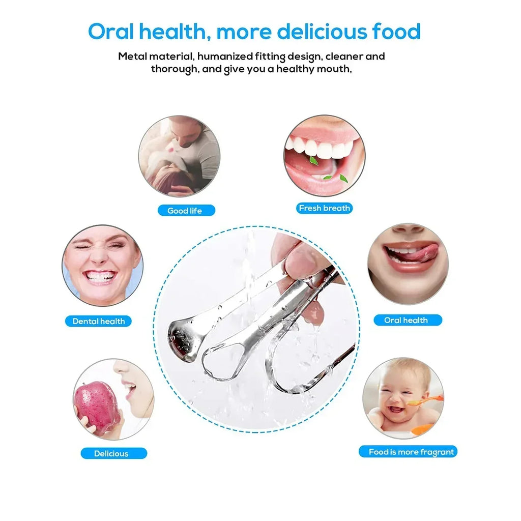 Premium 1pcs/3pcs Metal Tongue Scraper Cleaner for Adults & Kids Portable Stainless Steel Tongue Scrapers Brushes for Removing