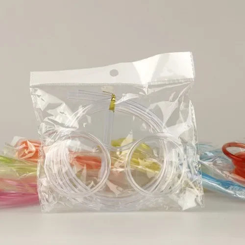 Funny Soft Glasses Straw Baby Flexible Drinking Tube Kids Crazy DIY Straws Creative Toys Children Birthday Party Toy Accessories