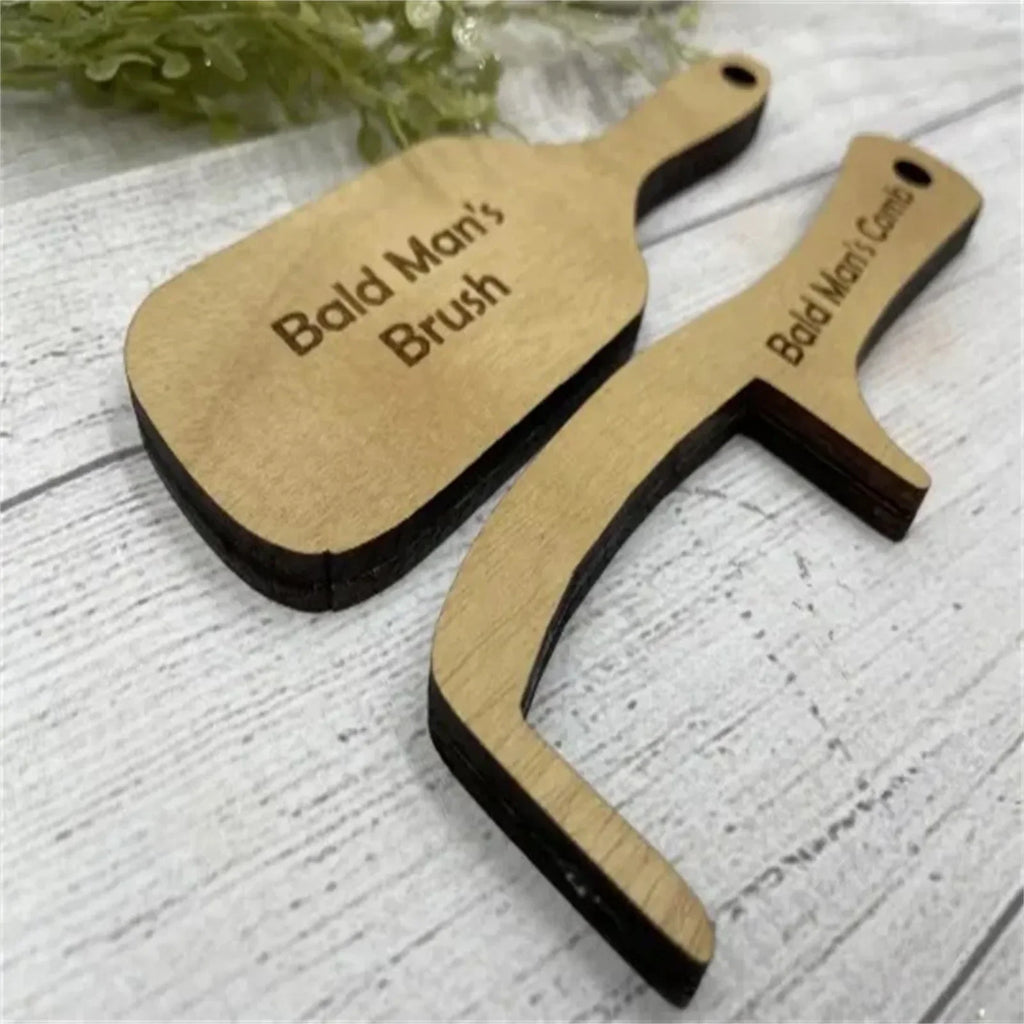 Gag Comb For Bald Man Wooden Hairless Comb Prank Brush Hilarious Toothless Combs Funny Practical Joke Gag Comb for Man Gift