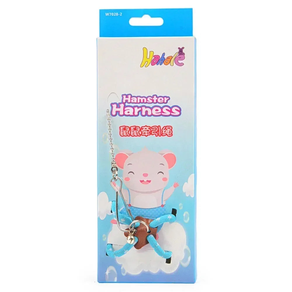 Pet Adjustable Soft Harness Bell Leash Set Mouse Hamster Ferrets Rat Pet Pig Leash Hamster Harness Rope Anti-bite Pet Walking