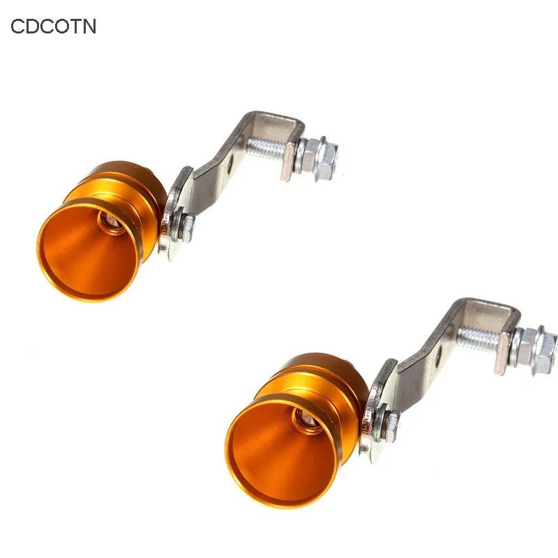 Gold Motorbike Car Blow Off Turbo Whistle Exhaust Muffler Pipe Aluminum Simulator Sound Pipe Car Motorcycle S/M/L/XL Car Styling