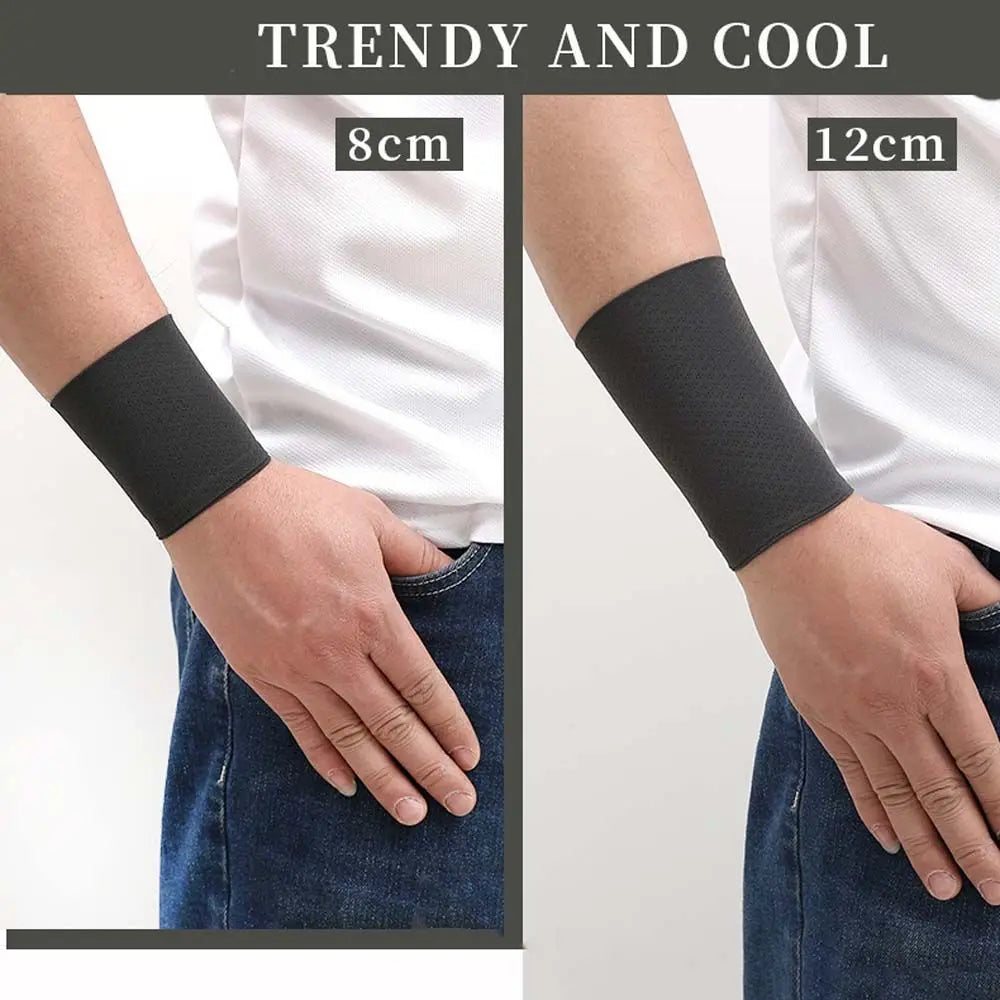 For Men Women Unisex Solid Color Elastic Wrist Cover Sports Wristband Ice Silk Sleeves Cycling Arm Sleeves Sunscreen Wrist