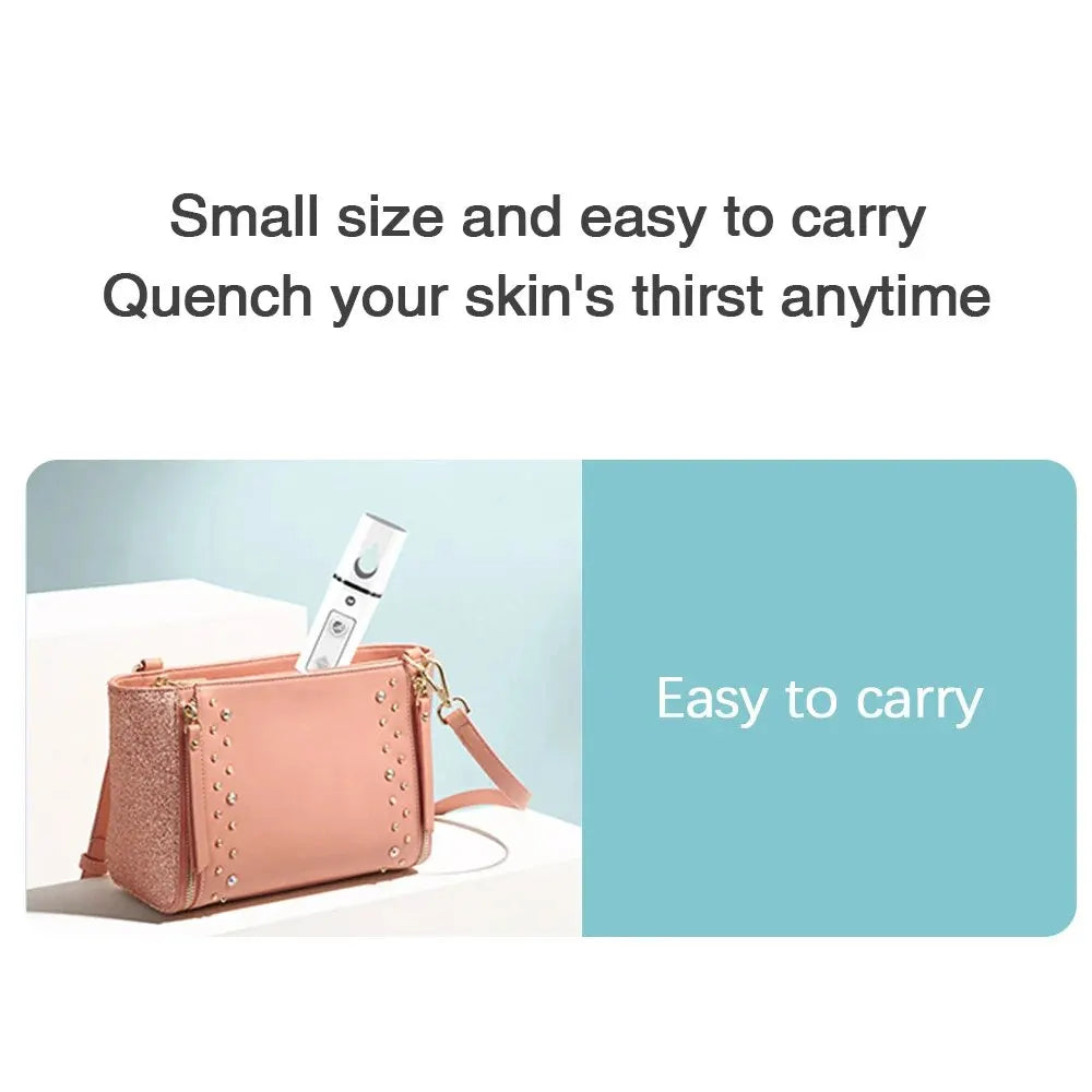Mini Nano Mist Sprayer Cooler Facial Steamer Humidifier USB Rechargeable Face Moisturizing Nebulizer Beauty Skin Care